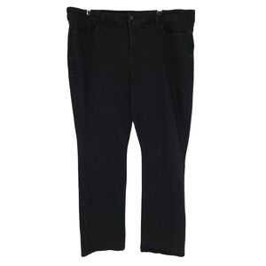 NYDJ Marilyn Straight Jeans Black Lift Tuck High Rise Dark Denim Petite 24WP